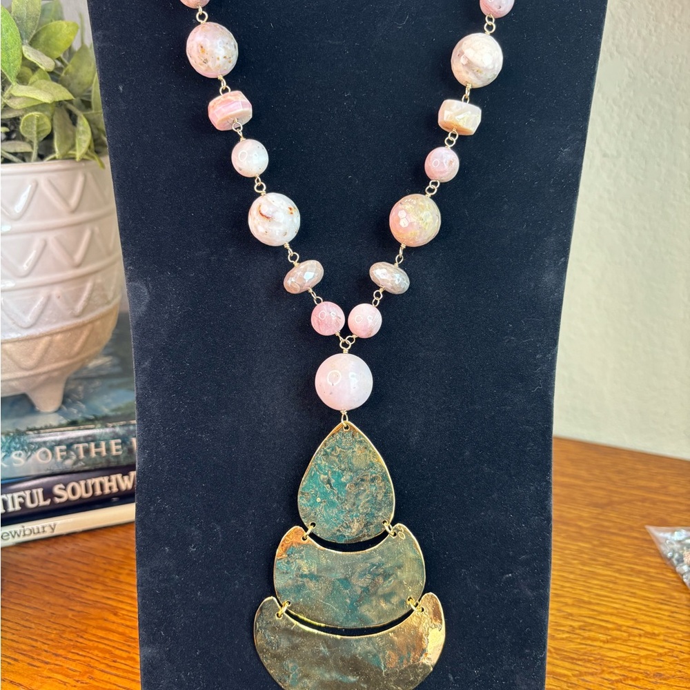 Devon Leigh Pink and Gold Necklace